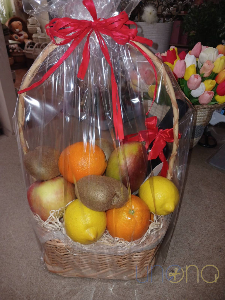 Fruit Basket with Red Wine By Holidays