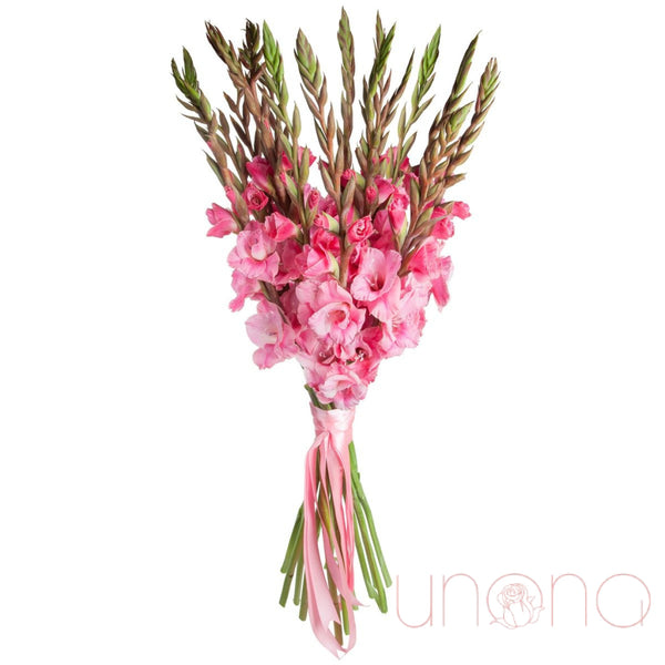 Gently Pink Gladioli Bouquet | Ukraine Gift Delivery.