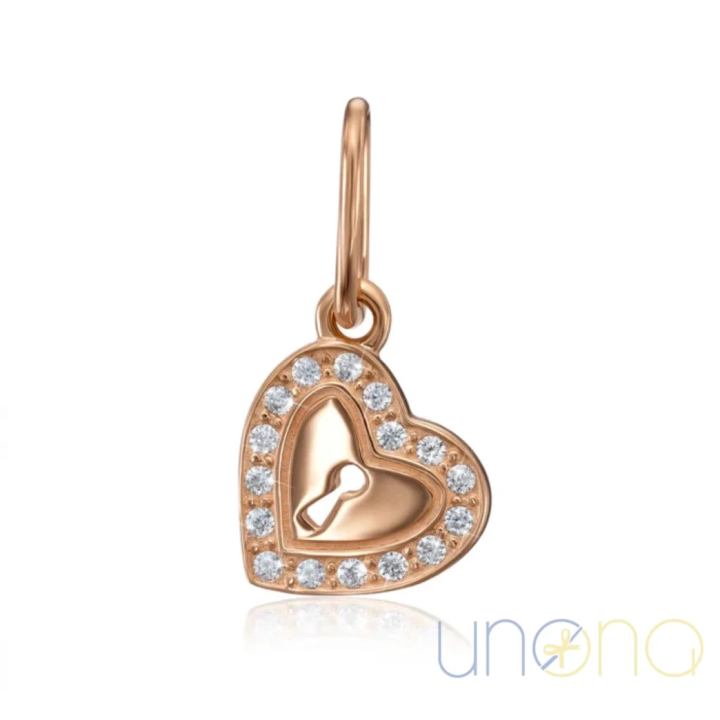 Gold Heart-Lock Pendant Jewelry