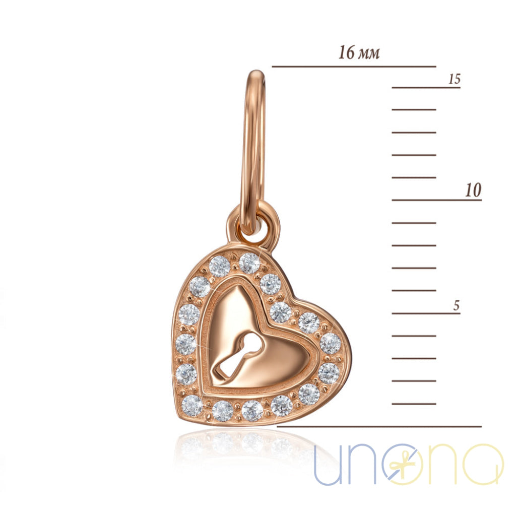 Gold Heart-Lock Pendant Jewelry