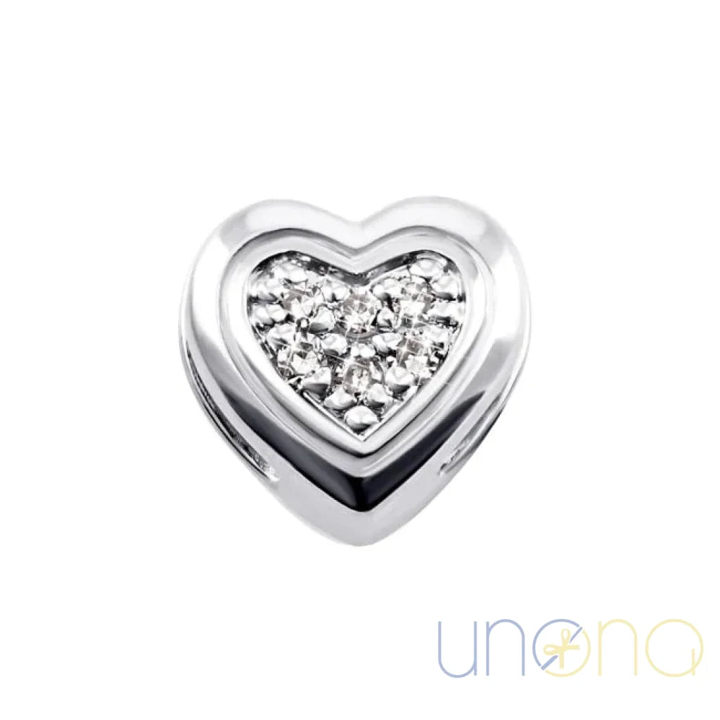 Gold heart pendant with diamonds