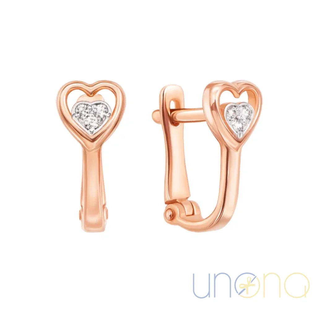 Gold Heart-Shaped Earrings With Cubic Zirconia – A Dazzling Gift For Ukrainian Lady