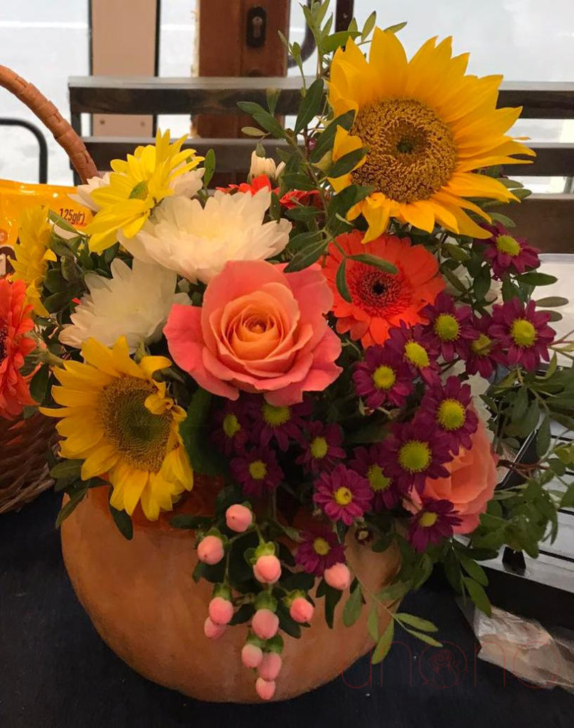 Golden Autumn Pumpkin Patch Flowers