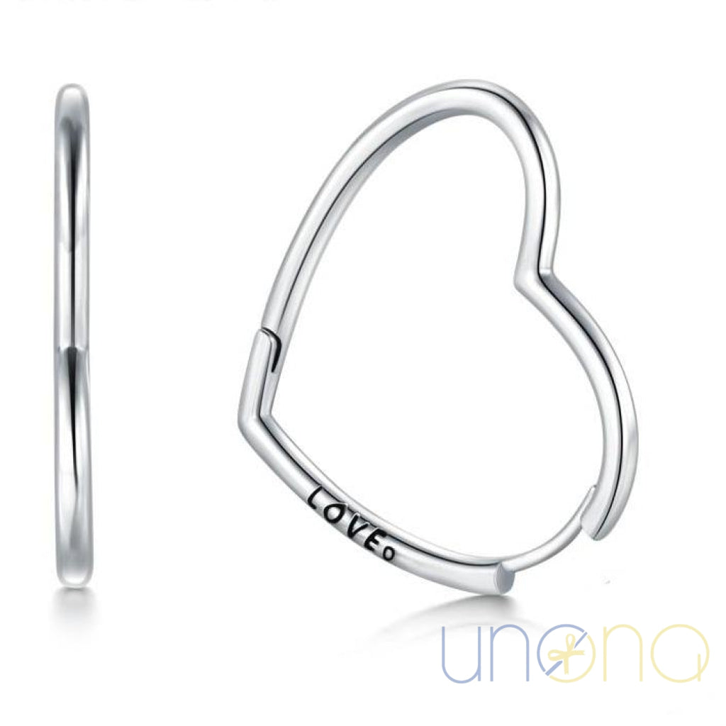 Heart Hoop Silver Earrings | Ukraine Gift Delivery.