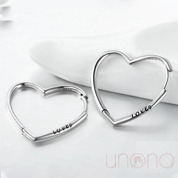 Heart Hoop Silver Earrings | Ukraine Gift Delivery.