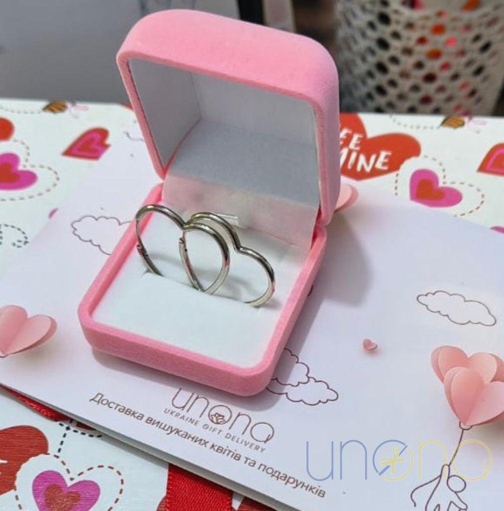 Heart Hoop Sterling Silver Earrings silver earrings