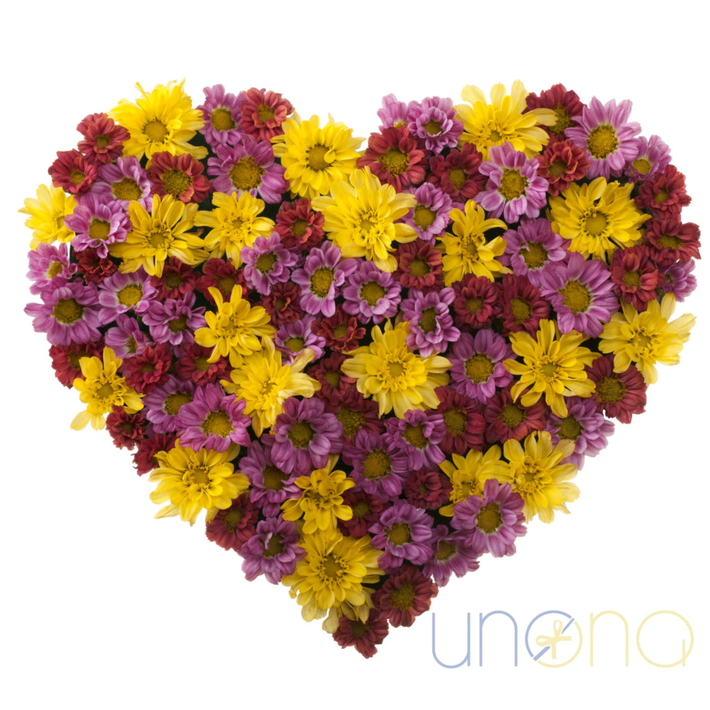 Heart of Chrysanthemums – Romantic Flower Arrangement