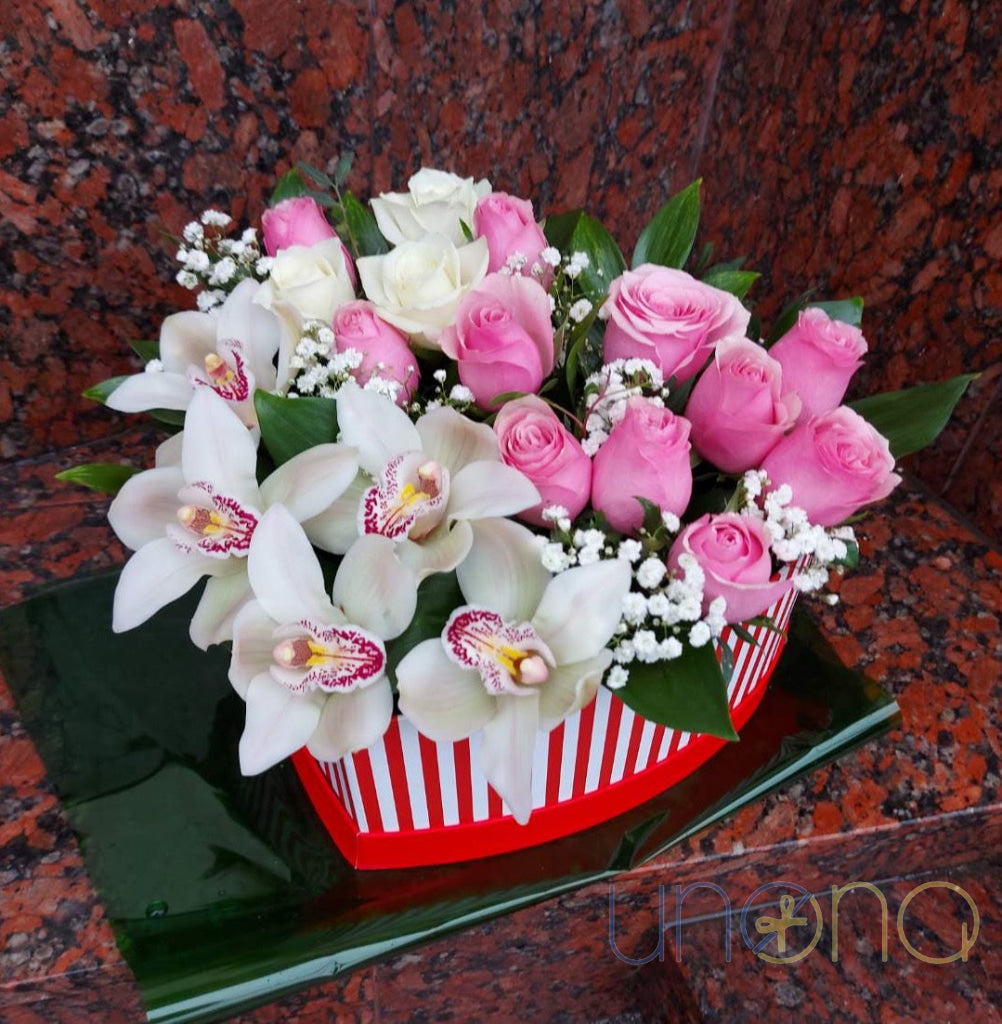 Heart-Shaped Box Of Flowers For Her