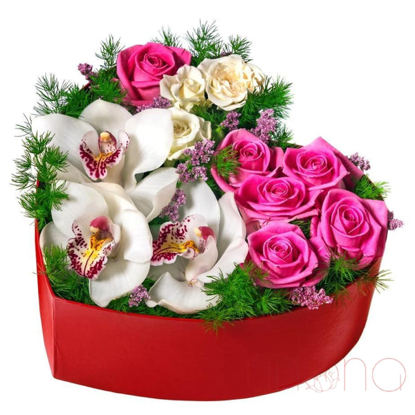 Heart-Shaped Box of Flowers | Ukraine Gift Delivery.