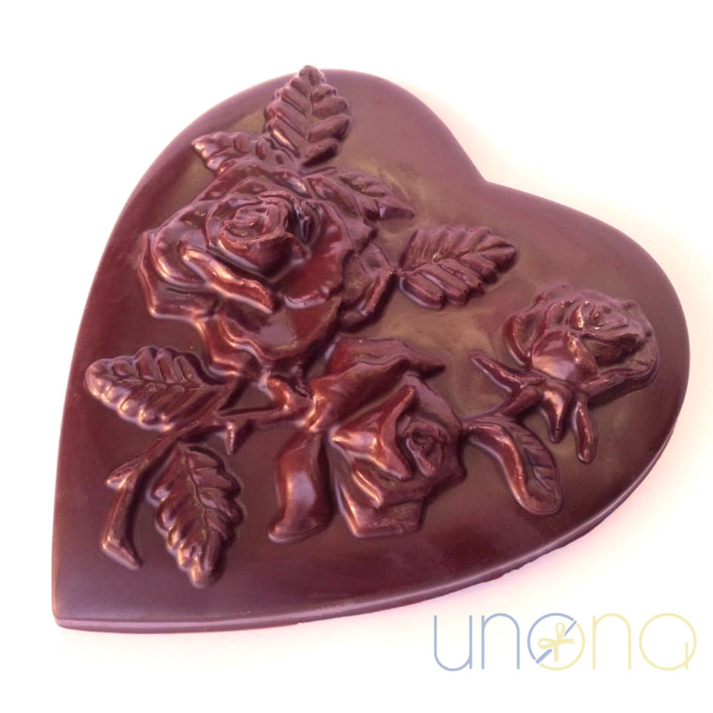 Luxury heart-shaped chocolate gift handcrafted in Ukraine with Callebaut Belgian chocolate and premium nuts