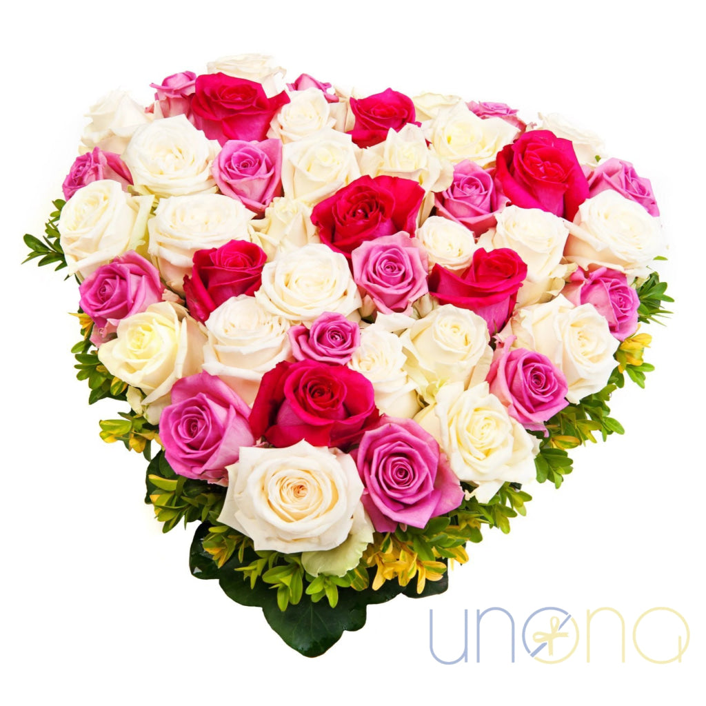 Heart-Shaped Roses Arrangement | Ukraine Gift Delivery.