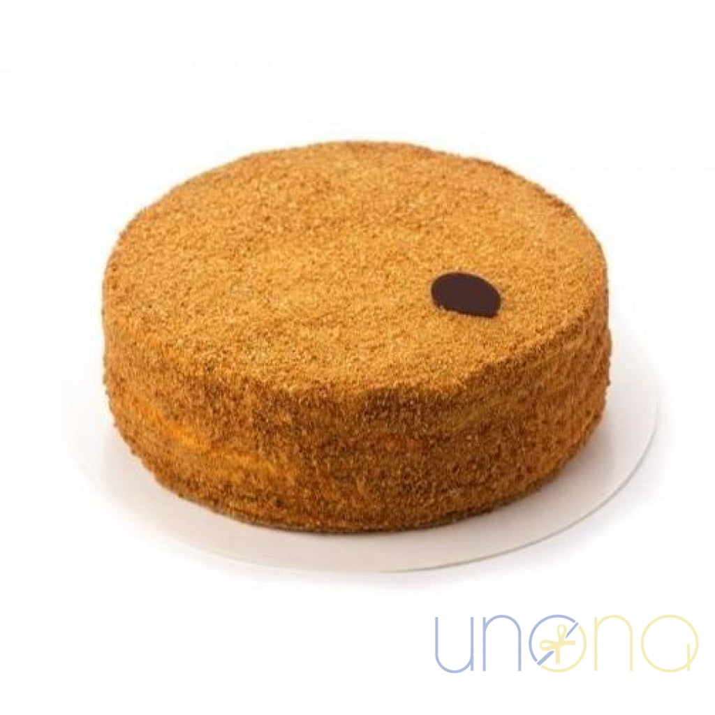 Classic honey cake with delicate honey layers and buttercream