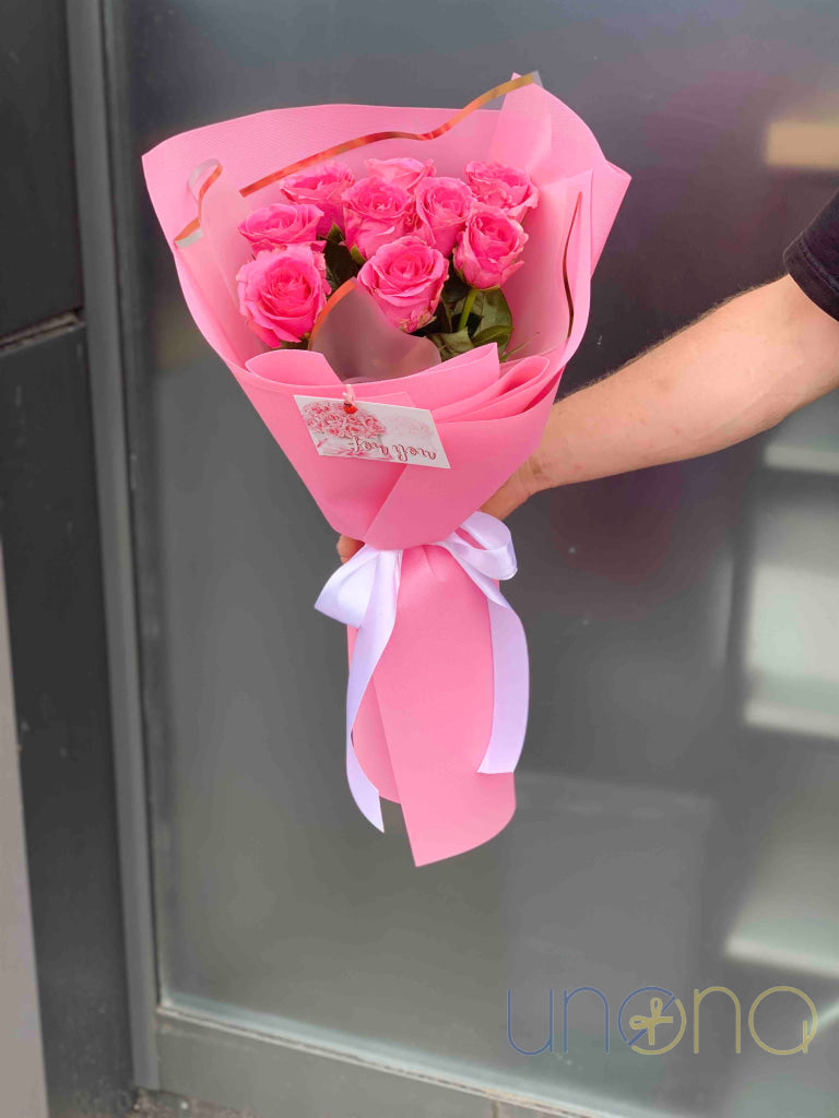 I Love You bouquet with 9 fabulous red roses delivery in Odesa Ukraine