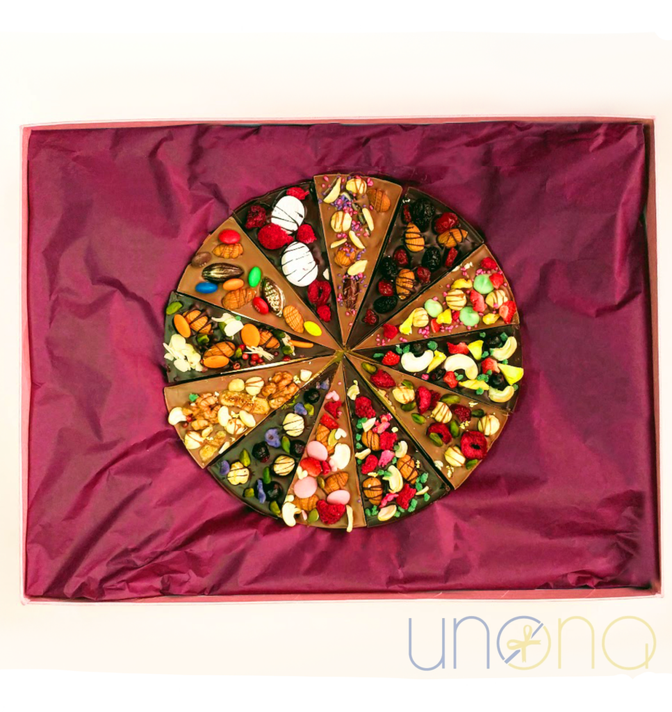 romantic chocolate pizza gift for Ukrainian woman