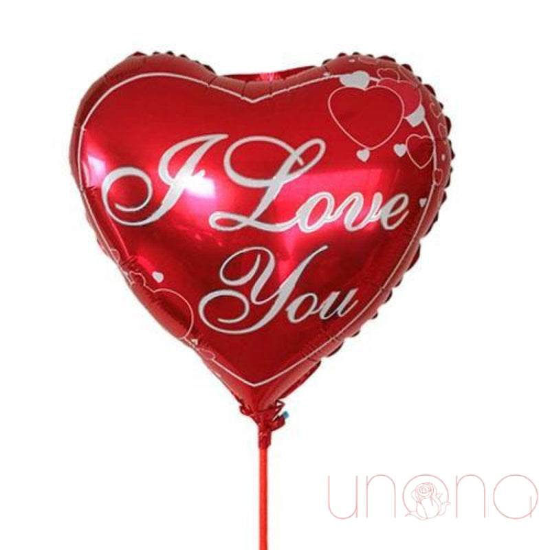 I Love You Foiled Heart-Shaped Balloon | Ukraine Gift Delivery.