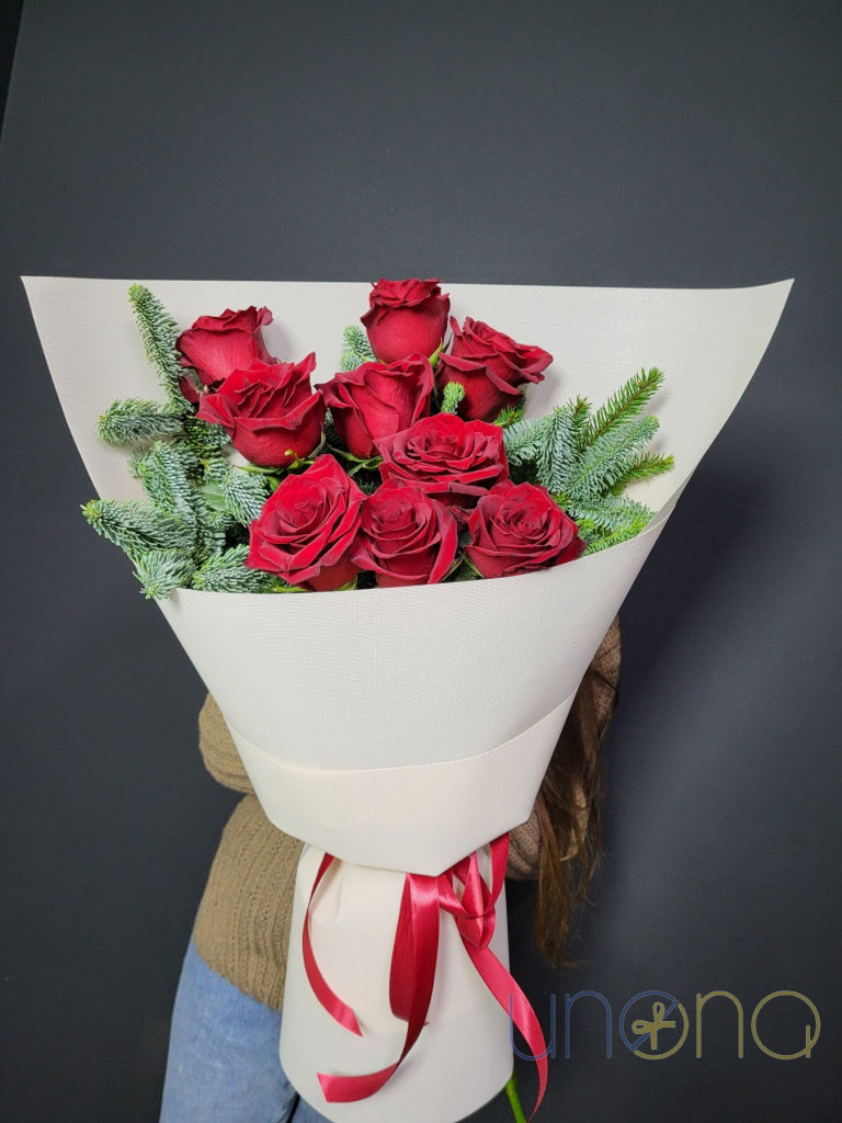 I Love You From Afar 9 roses bouquet delivery in Dnipro Ukraine