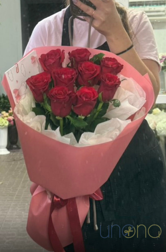I Love You From Afar 9 roses bouquet delivery in Odesa Ukraine
