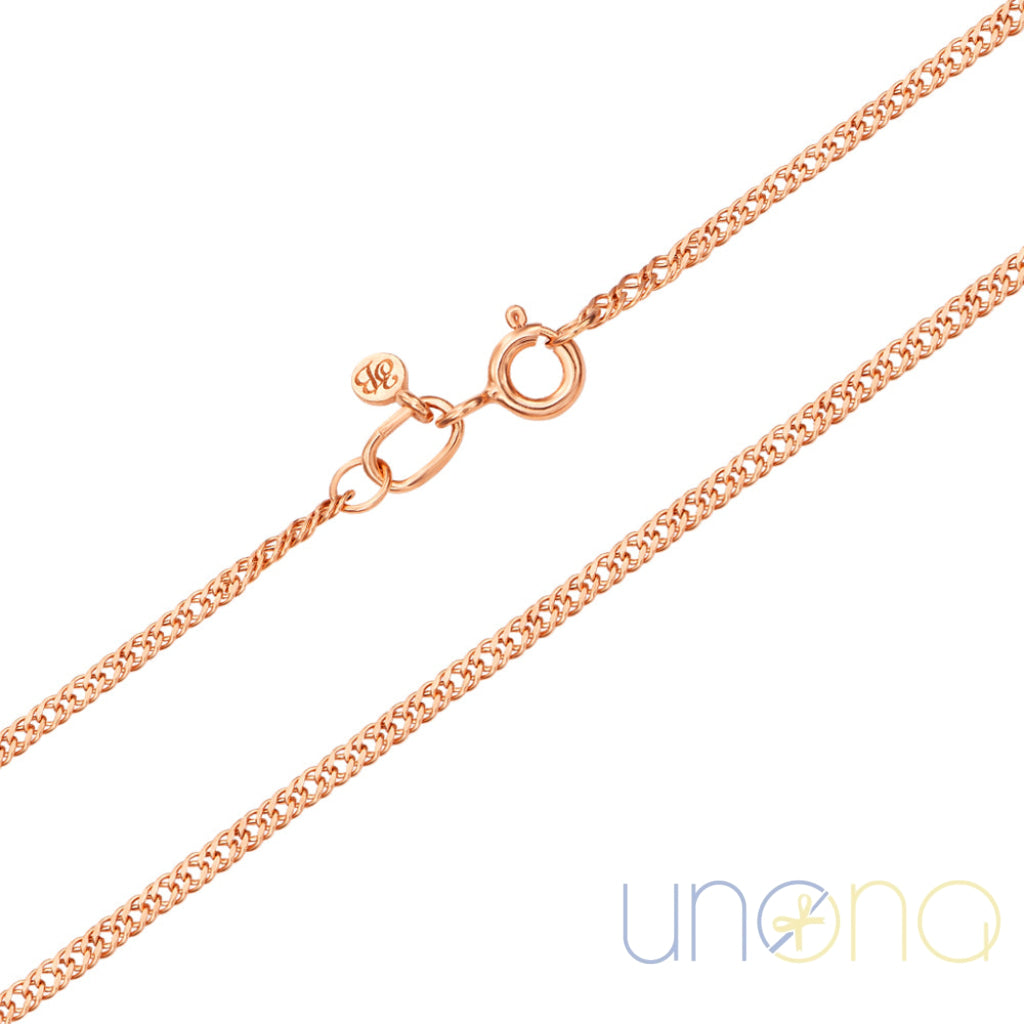 Elegant red gold rope chain In Love – gift for Ukrainian woman