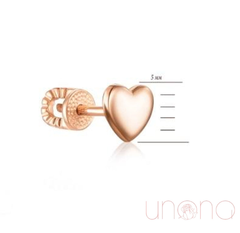 Love and Heart Gold Stud Earrings | Ukraine Gift Delivery.