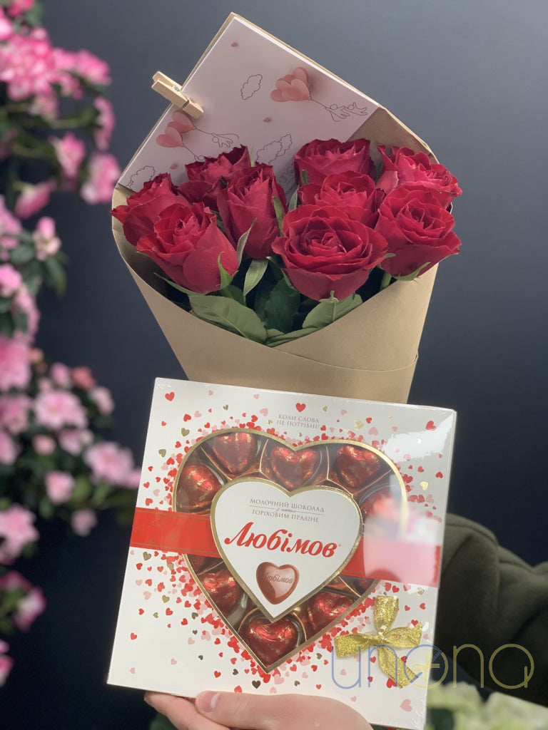 Love You So Much Set – Roses & Chocolates Delivery in Ukraine Roses