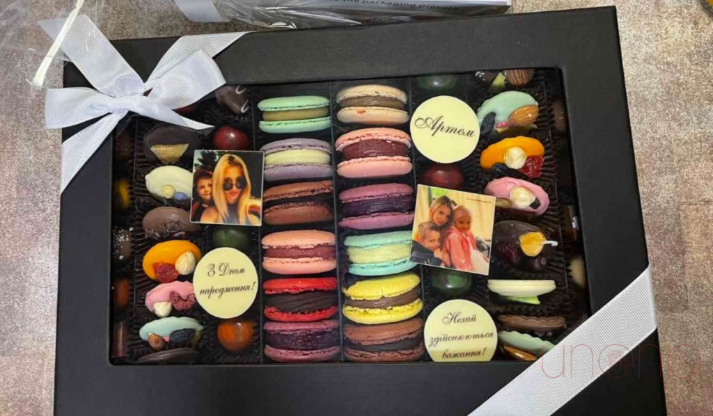 Ma Belle Luxury Chocolates With 2 Edible Photos Gift Baskets