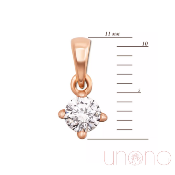 Modern Gold Pendant with CZ | Ukraine Gift Delivery.
