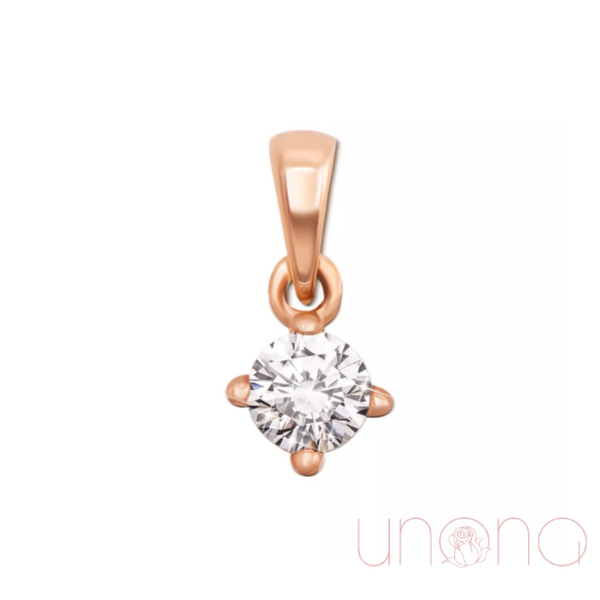 Modern Gold Pendant with CZ | Ukraine Gift Delivery.