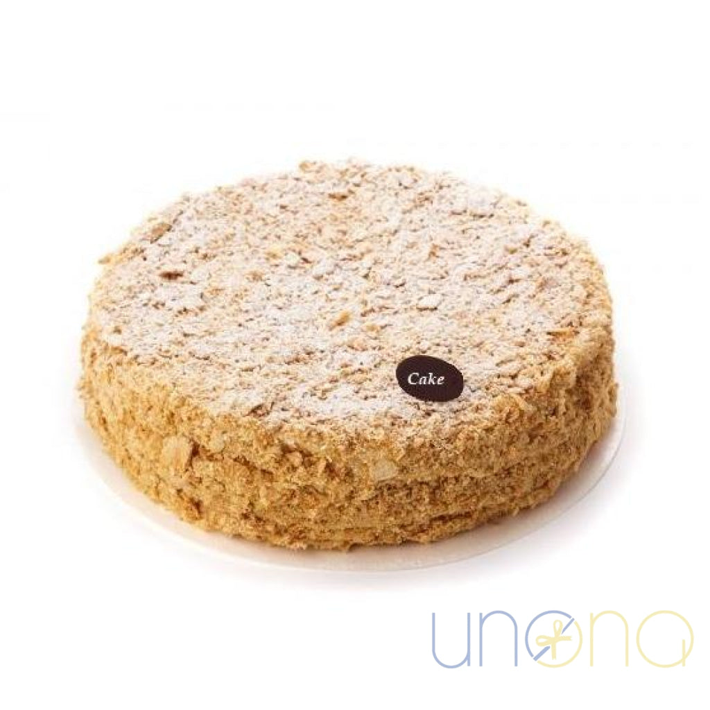 Handmade Napoleon Cake with vanilla custard cream delivered in Ukraine