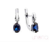 New! Silver Earrings With Sapphire And Cubic Zirconia Jewelry