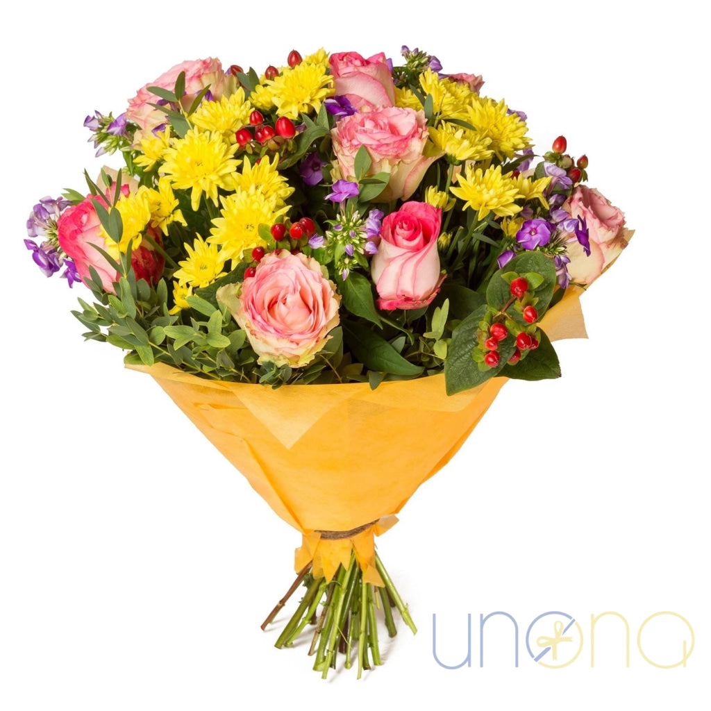 One Love – Roses & Chrysanthemums Bouquet