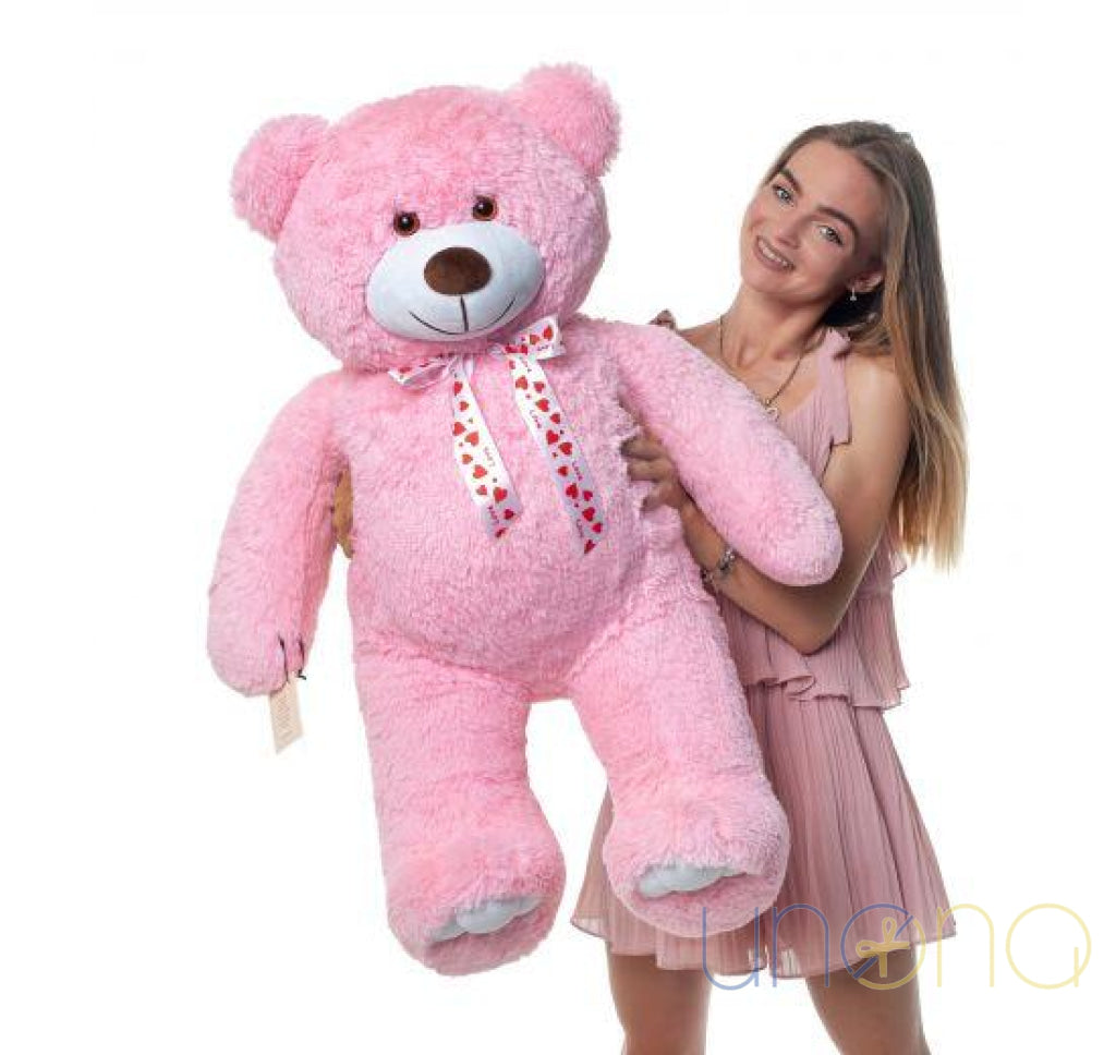 Large pink teddy bear romantic gift delivery Ukraine