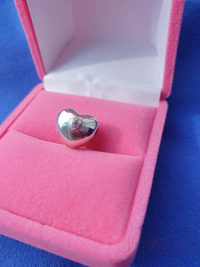 Pink Stone Heart Charm Jewelry