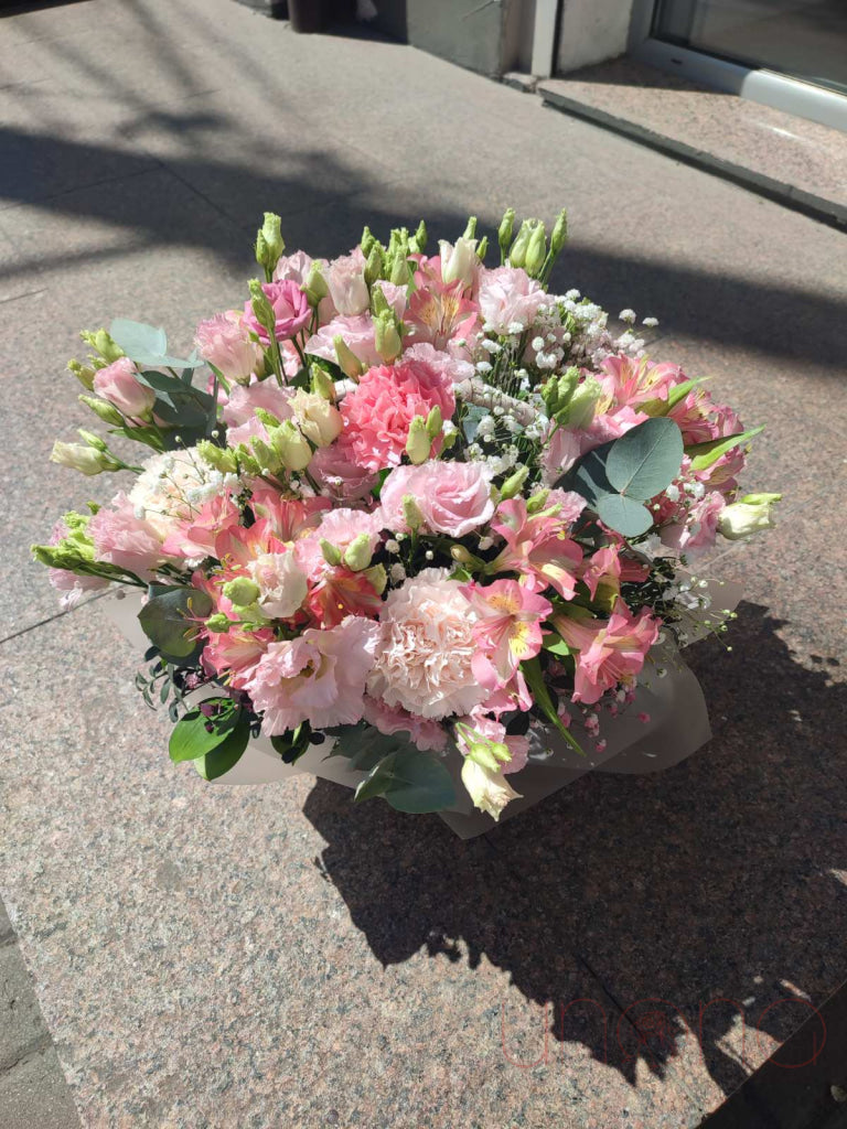 Pink Tenderness Flower Basket Flowers