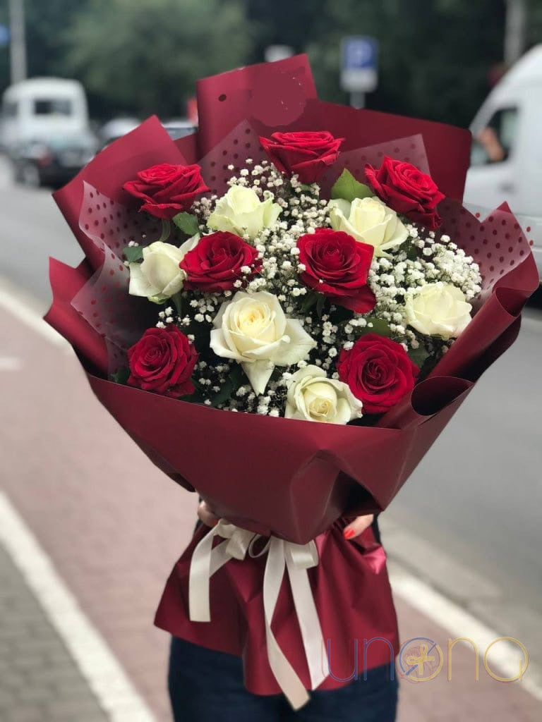 Romantic flower surprise in Poltava Ukraine