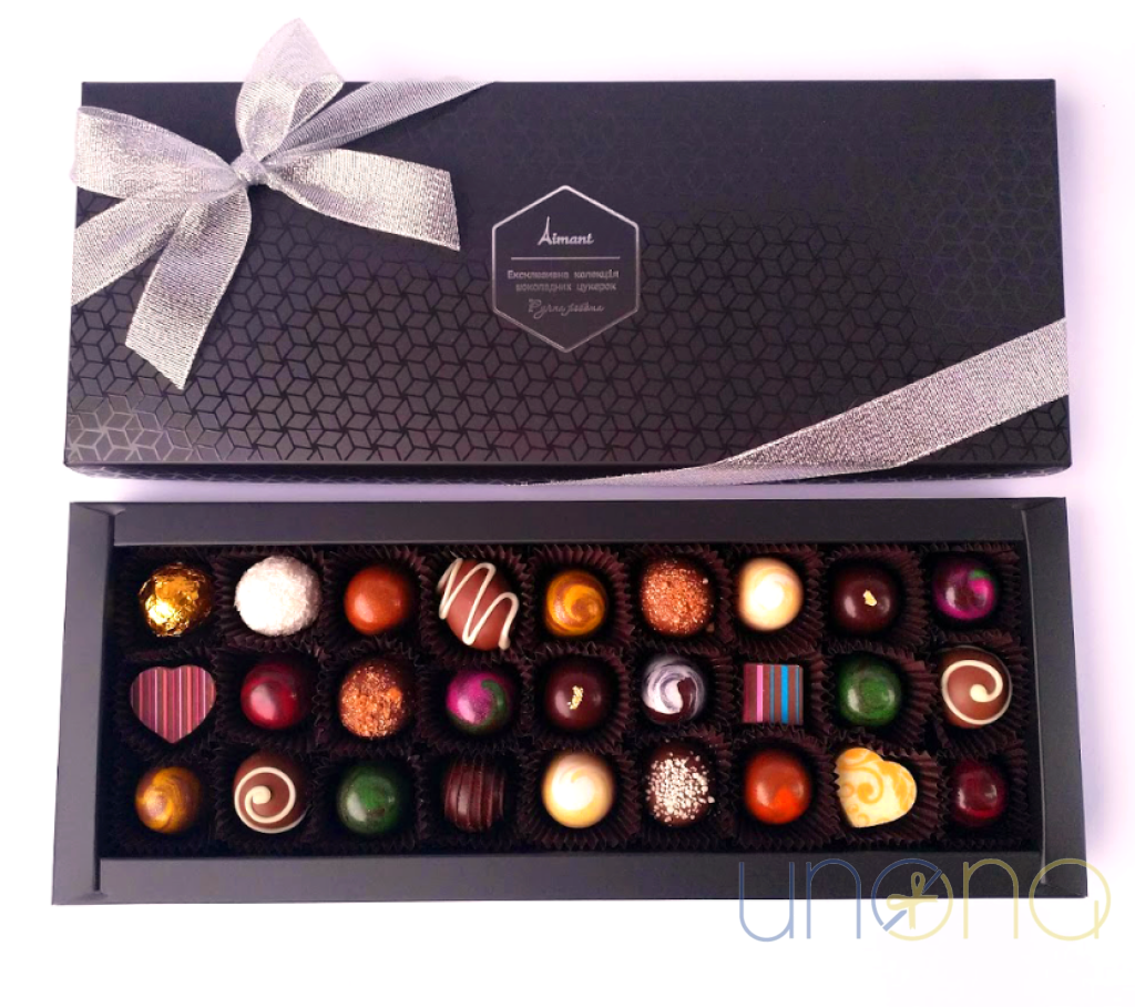 Premium Belgian chocolate assortment handcrafted by Ukrainian chocolatiers