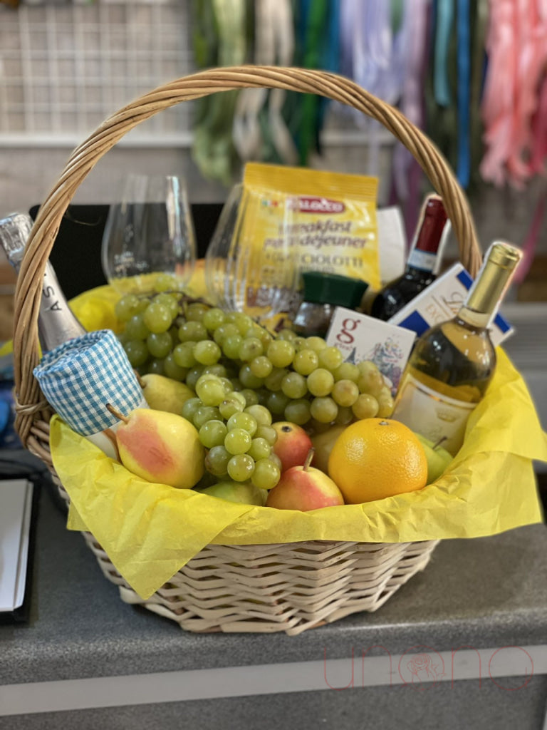 Premium Fruit Basket With Wine By Holidays