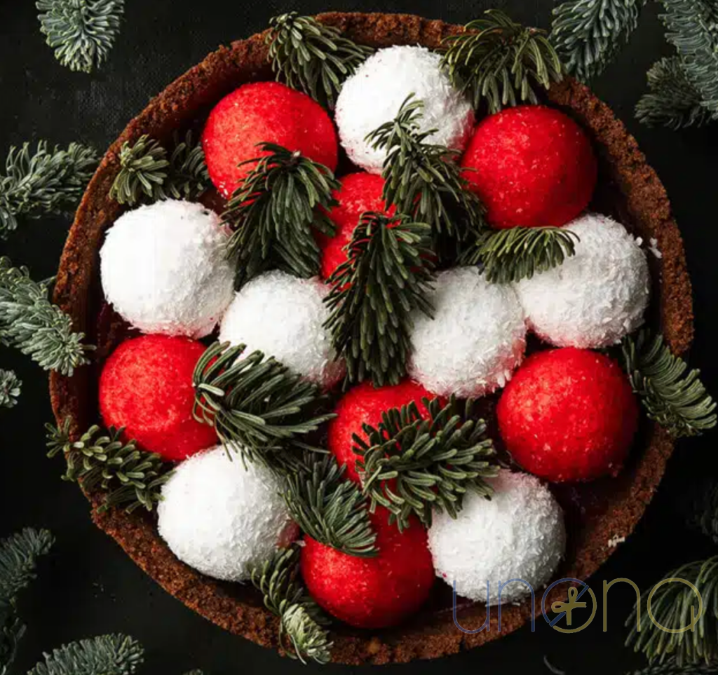 Premium New York Creamy Cheesecake beautifully decorated with fresh berries and marshmallows