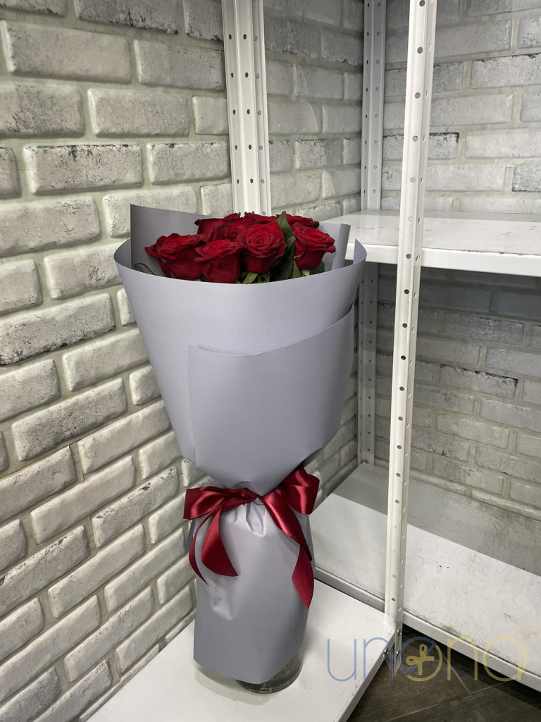 Premium bouquet of 9 red roses for romantic occasions in Odessa Ukraine