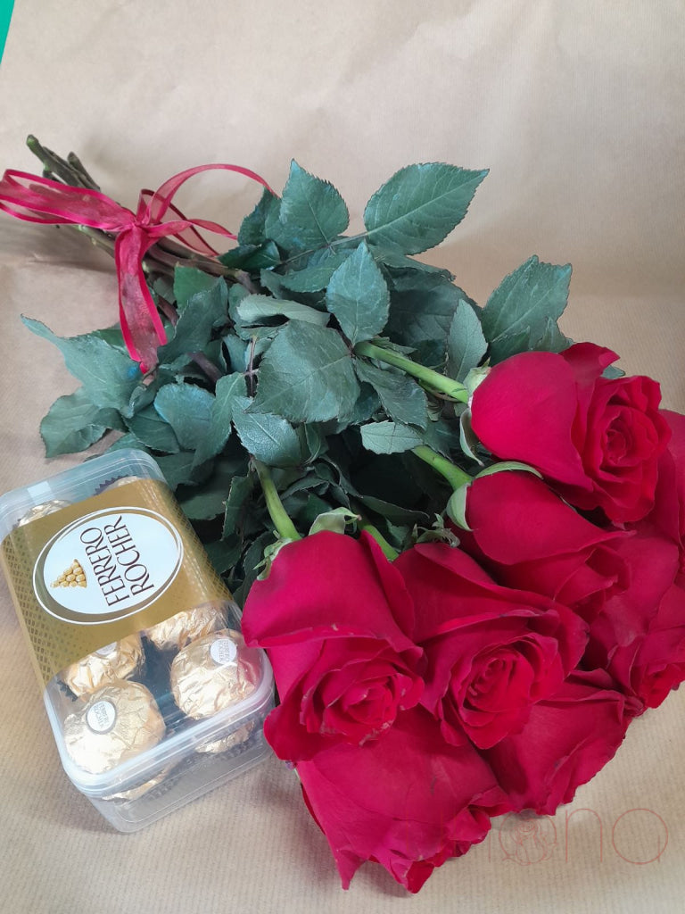 Roses And Ferrero Chocolates By Holidays