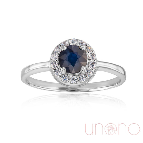 Round Silver Ring With Sapphire Jewelry