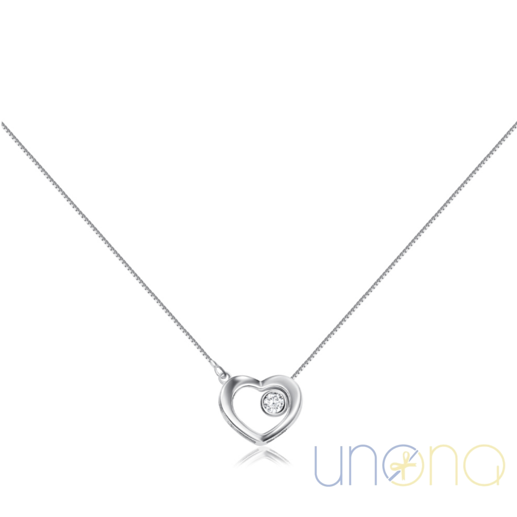 heart pendant silver necklace jewelry delivery Ukraine