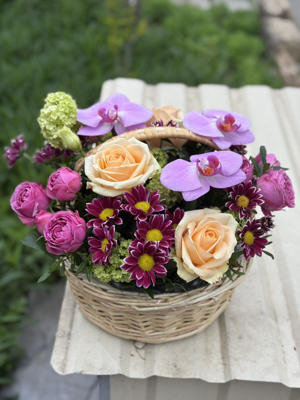 Flower basket hand-delivered to someone special in Ukraine