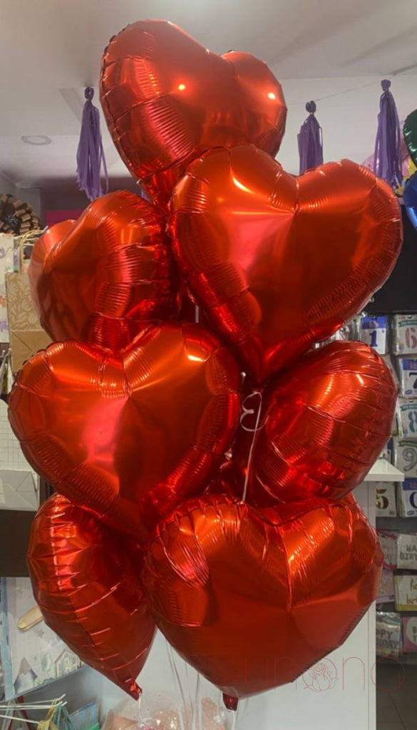 Set of 10 Red Heart-Shaped Foil Balloons (45 cm) – Perfect for Any Celebration Balloons