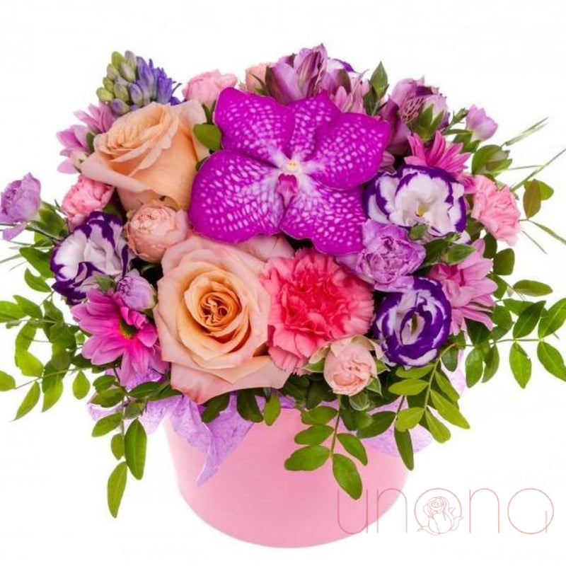 Shining Pink Flowers Box | Ukraine Gift Delivery.