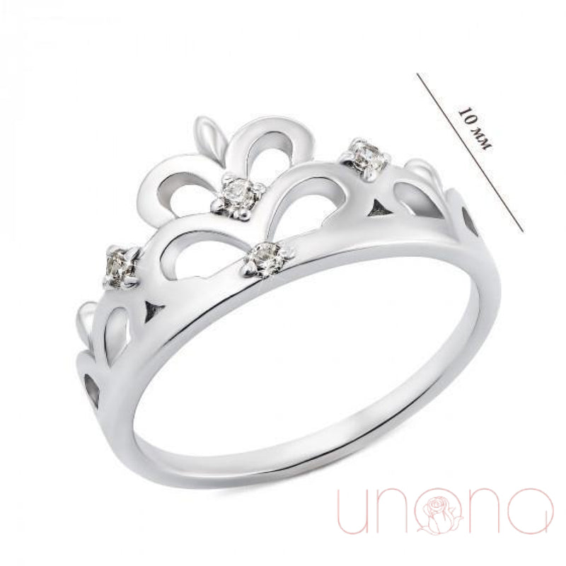 Silver Crown Ring with CZ | Ukraine Gift Delivery.