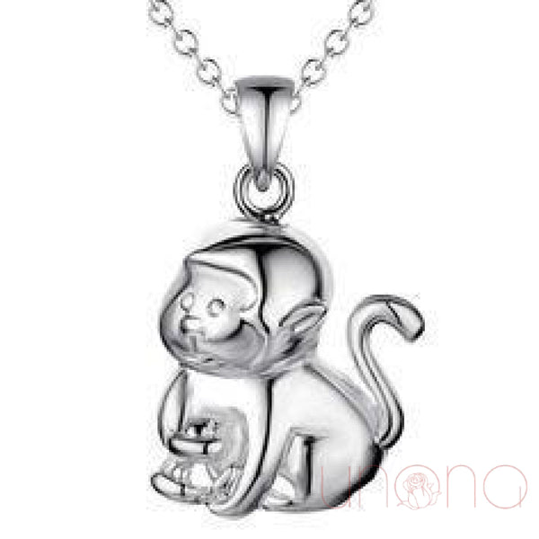 Silver  Monkey Pendant with a Chain | Ukraine Gift Delivery.