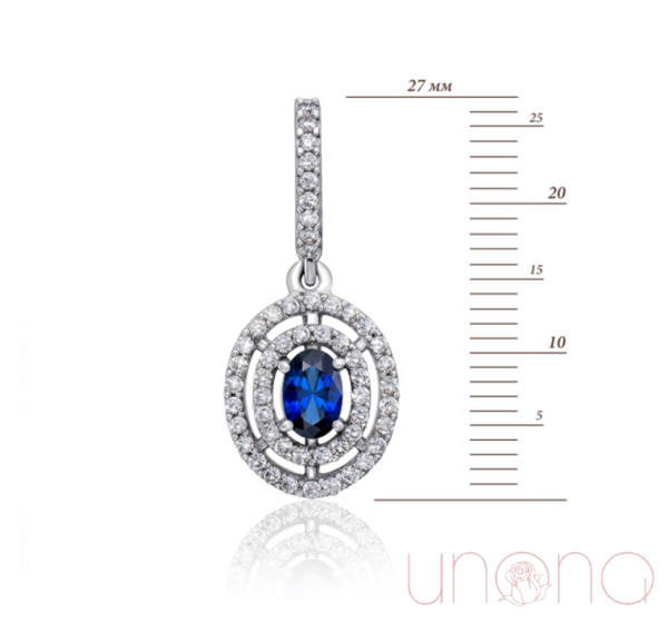 Silver Pendant With Sapphire And Cubic Zirconia Jewelry