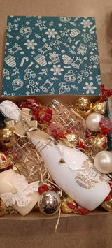 Snow And Gold Gift Box Baskets