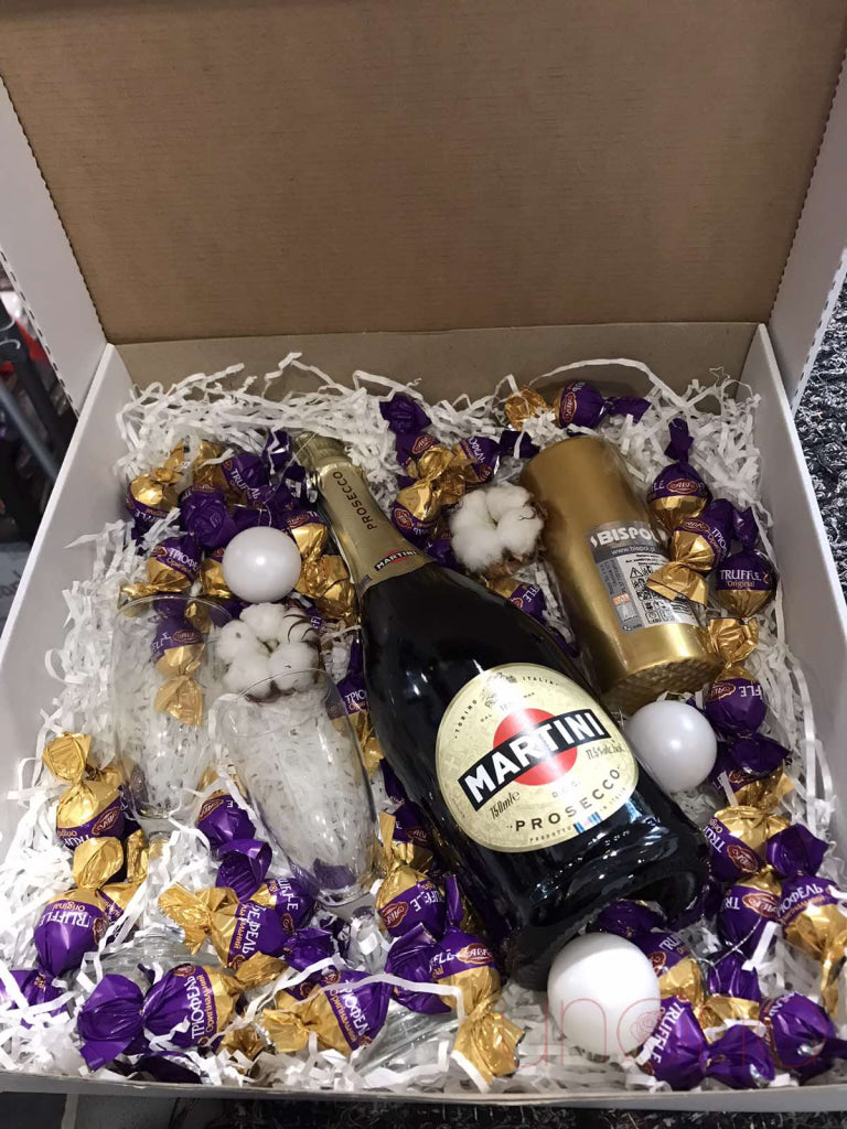 Snow And Gold Gift Box Baskets