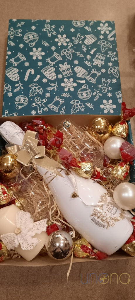 Snow And Gold Gift Box Baskets